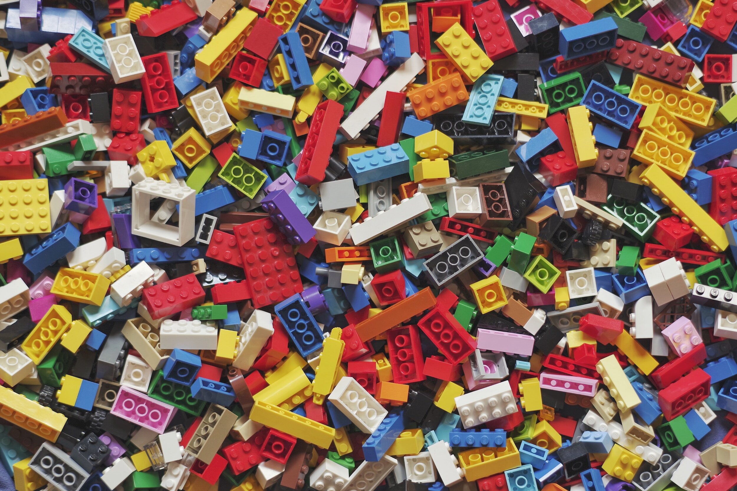 LEGO random assortment of multicolored bricks